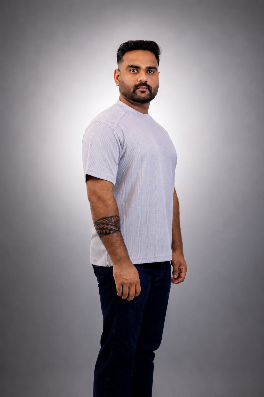 Grey Waffle T shirt