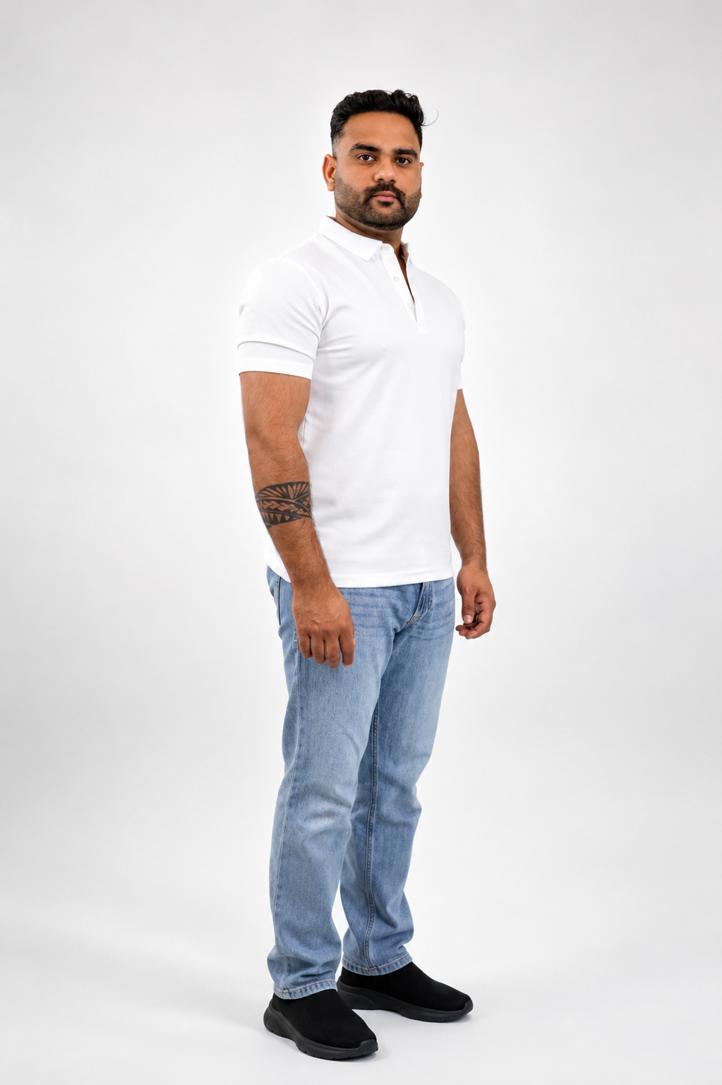 White Color Regular Fit Polo T shirt