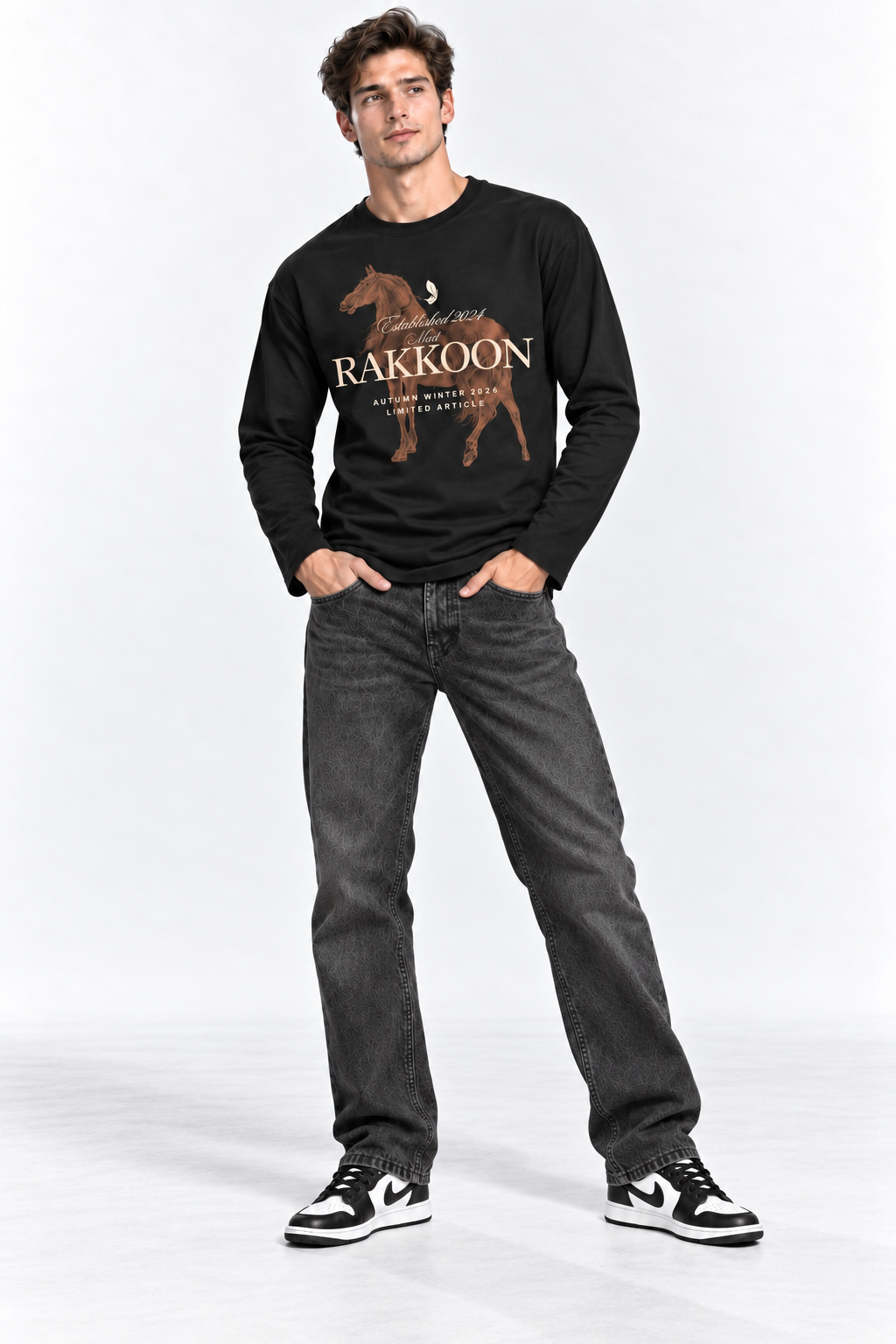 Heritage Horse Long-Sleeve T-Shirt – Black