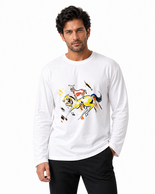 Majnu Bhai Painting 240 GSM Full-Sleeve Cotton T-Shirt