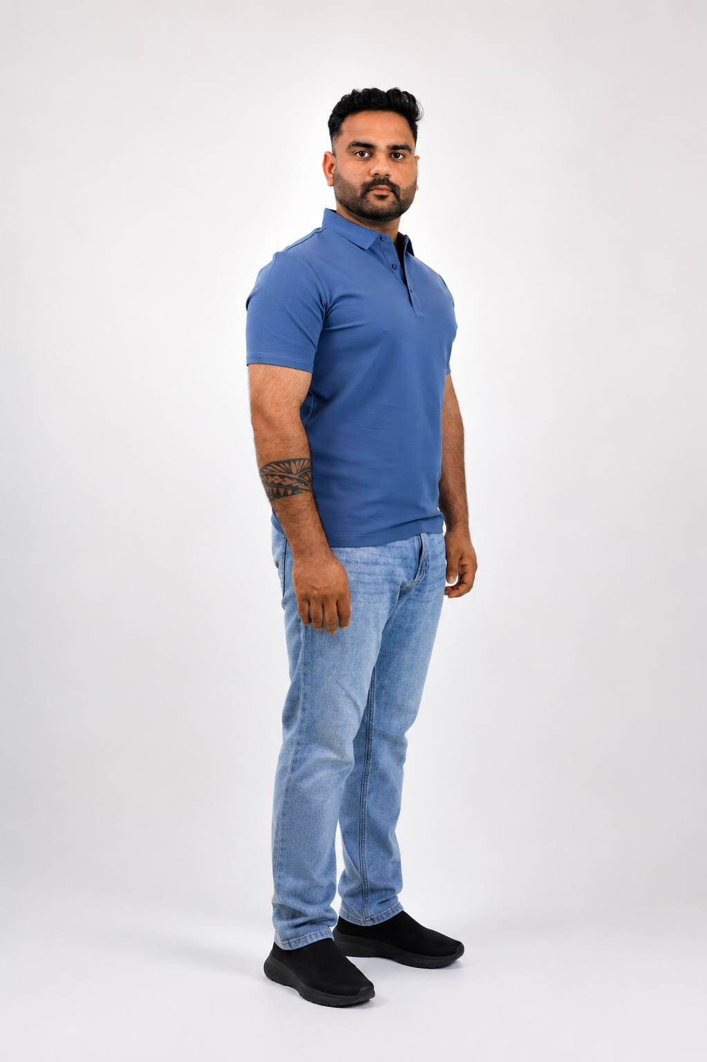 Blue Relaxed Fit Polo T shirt