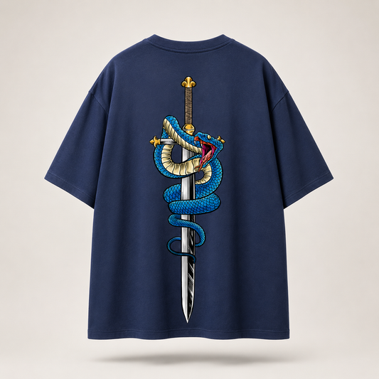 Venom Blade Cotton Tee — Navy