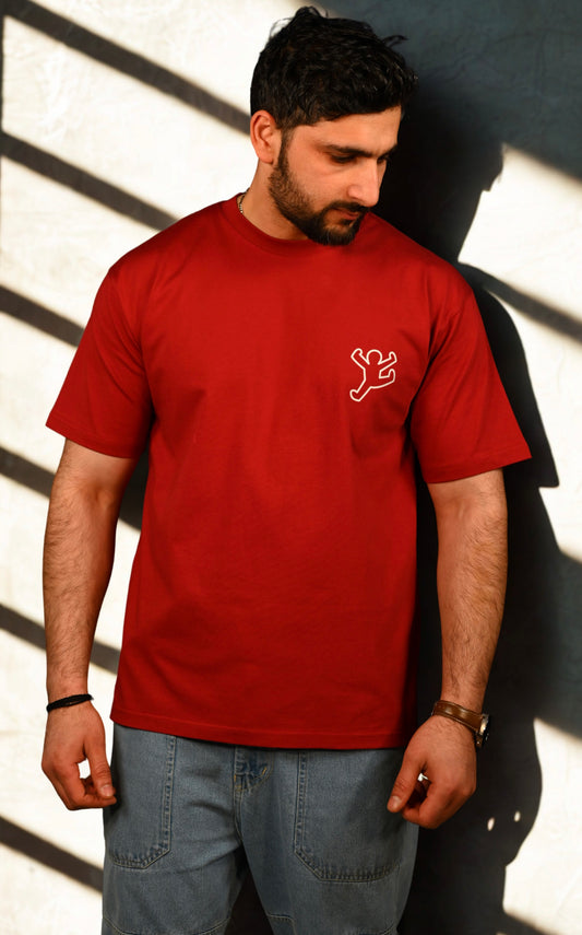 Mad Rakkoon “Just Have Fun” Oversized T-Shirt – 240 GSM Heavyweight Cotton | Premium Relaxed Fit Back Print Tee