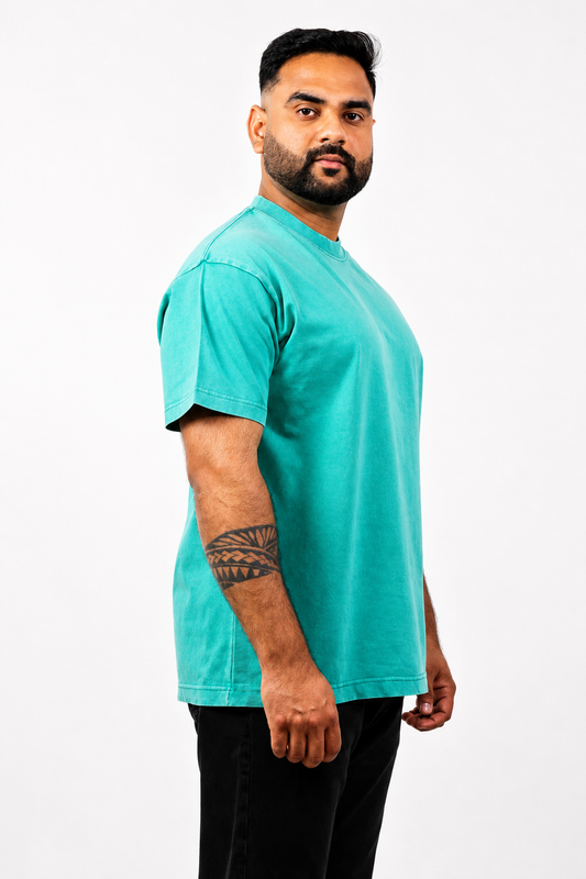 Green Acid Wash Cotton T shirt