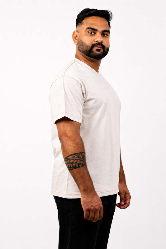 Biege Cotton Oversized T shirt