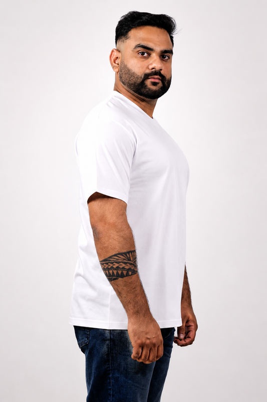 Pure White Cotton T shirt