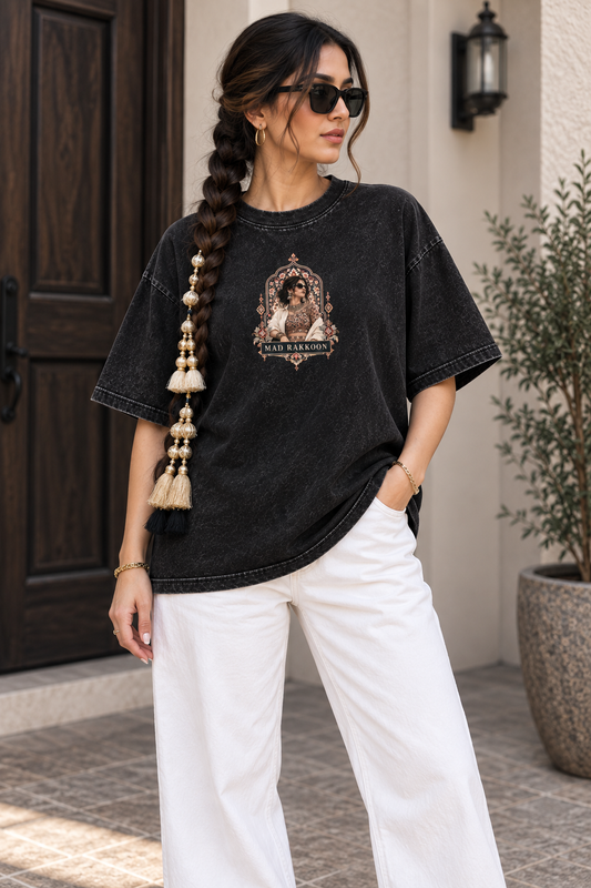 Heritage Women’s Black Acid Wash Oversized T-Shirt