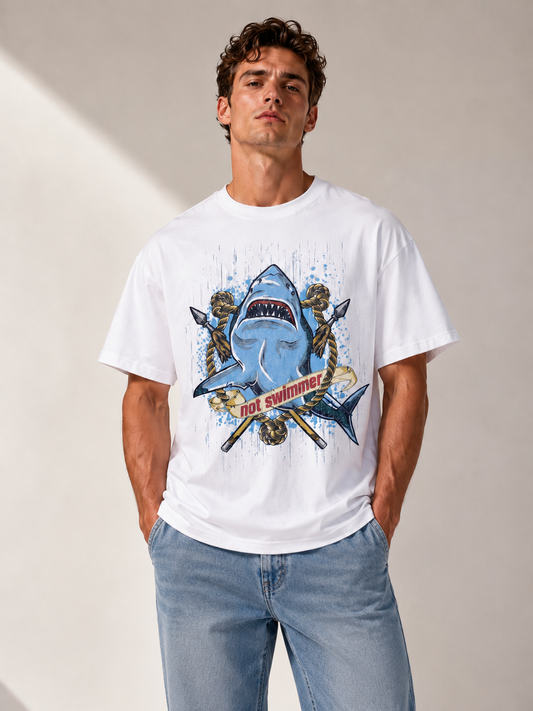 Not a Swimmer Shark Graphic T-Shirt