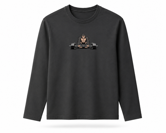 Gorilla Strength Minimal Graphic Long-Sleeve T-Shirt