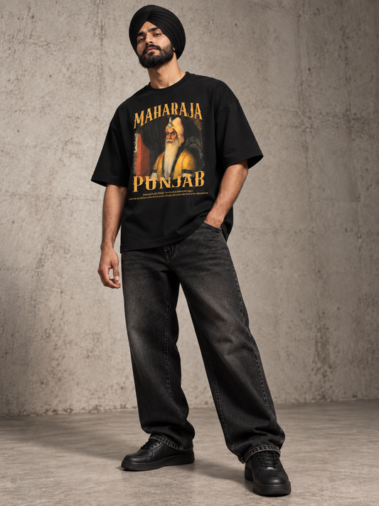 Maharaja Punjab Heritage Relaxed-Fit Cotton T-Shirt – Black