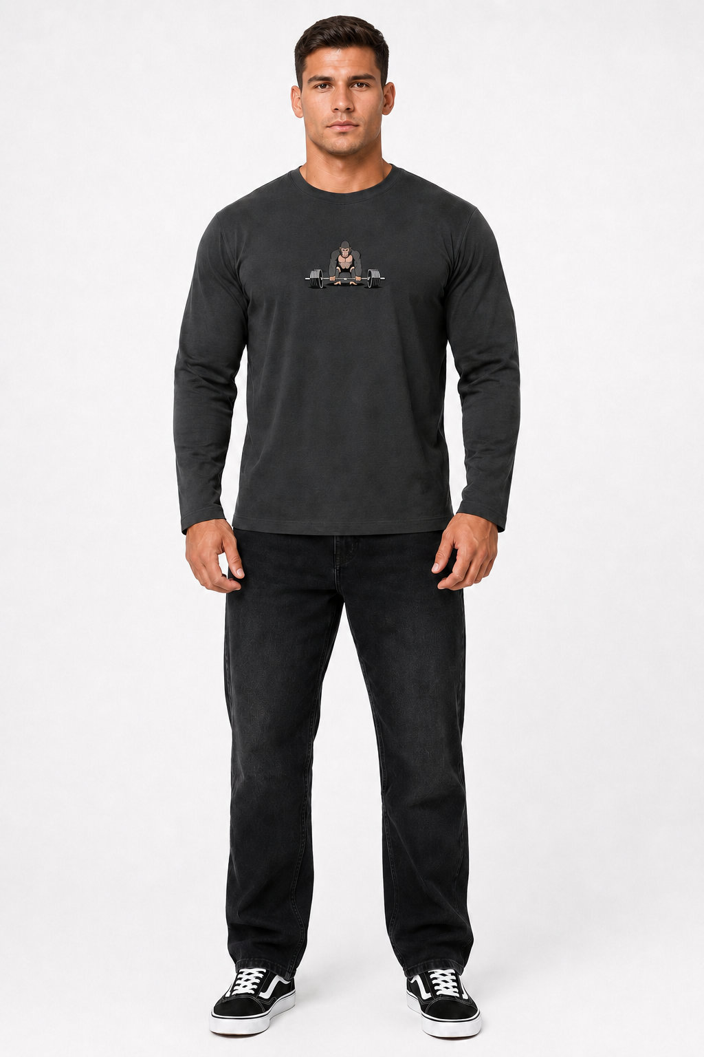 Gorilla Strength Minimal Graphic Long-Sleeve T-Shirt