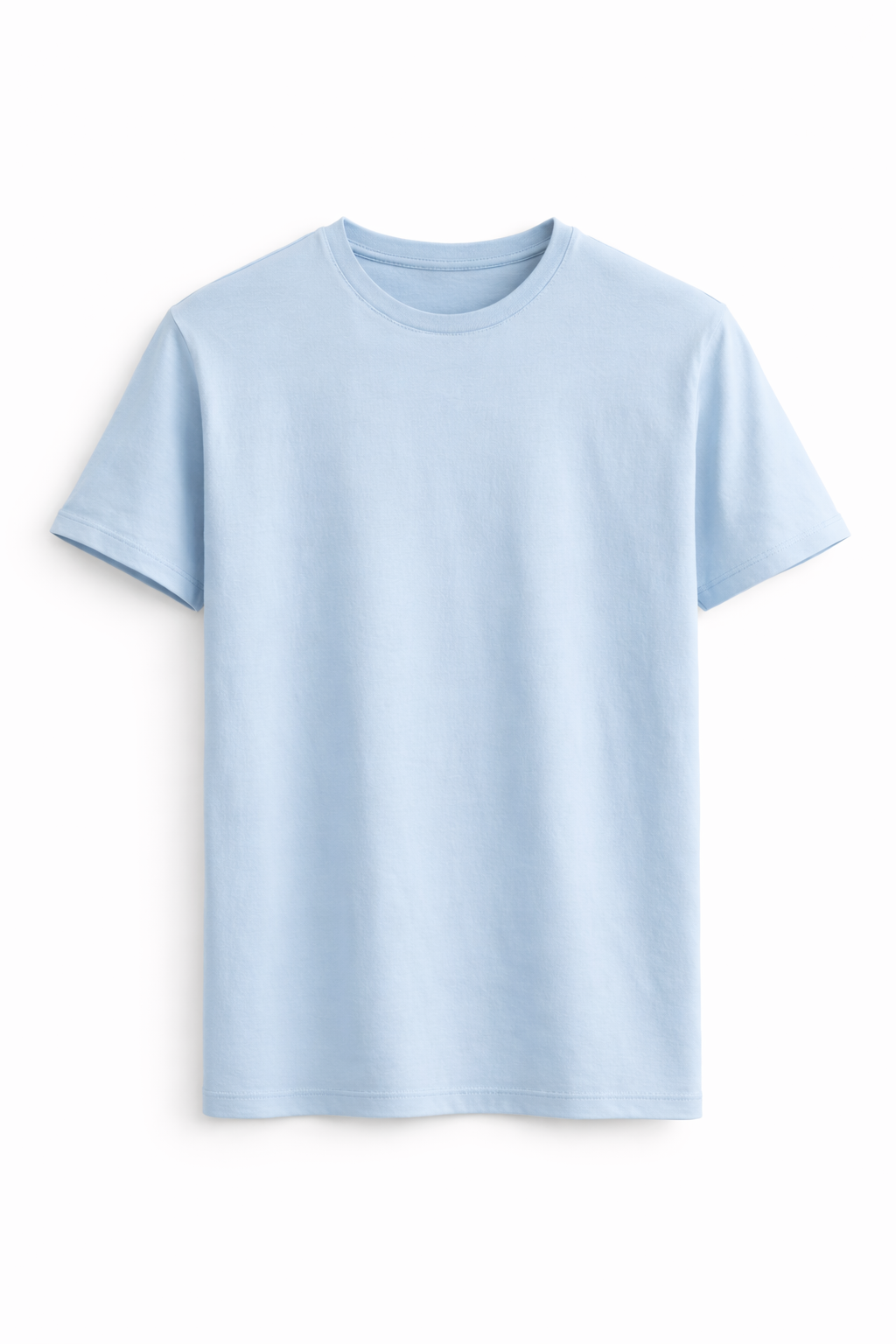 Light Blue Cotton T-Shirt – 180 GSM Regular Fit Summer Essential