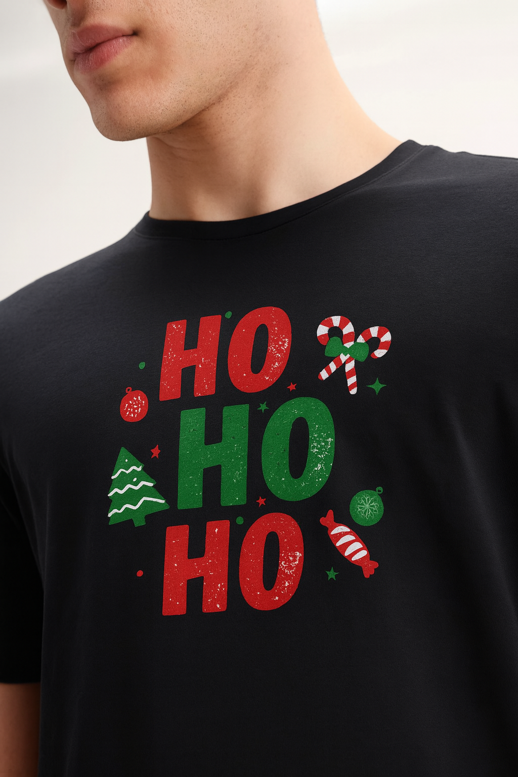 HO HO HO Classic Christmas Graphic Tee – Designed in British Columbia by Mad Rakkoon
