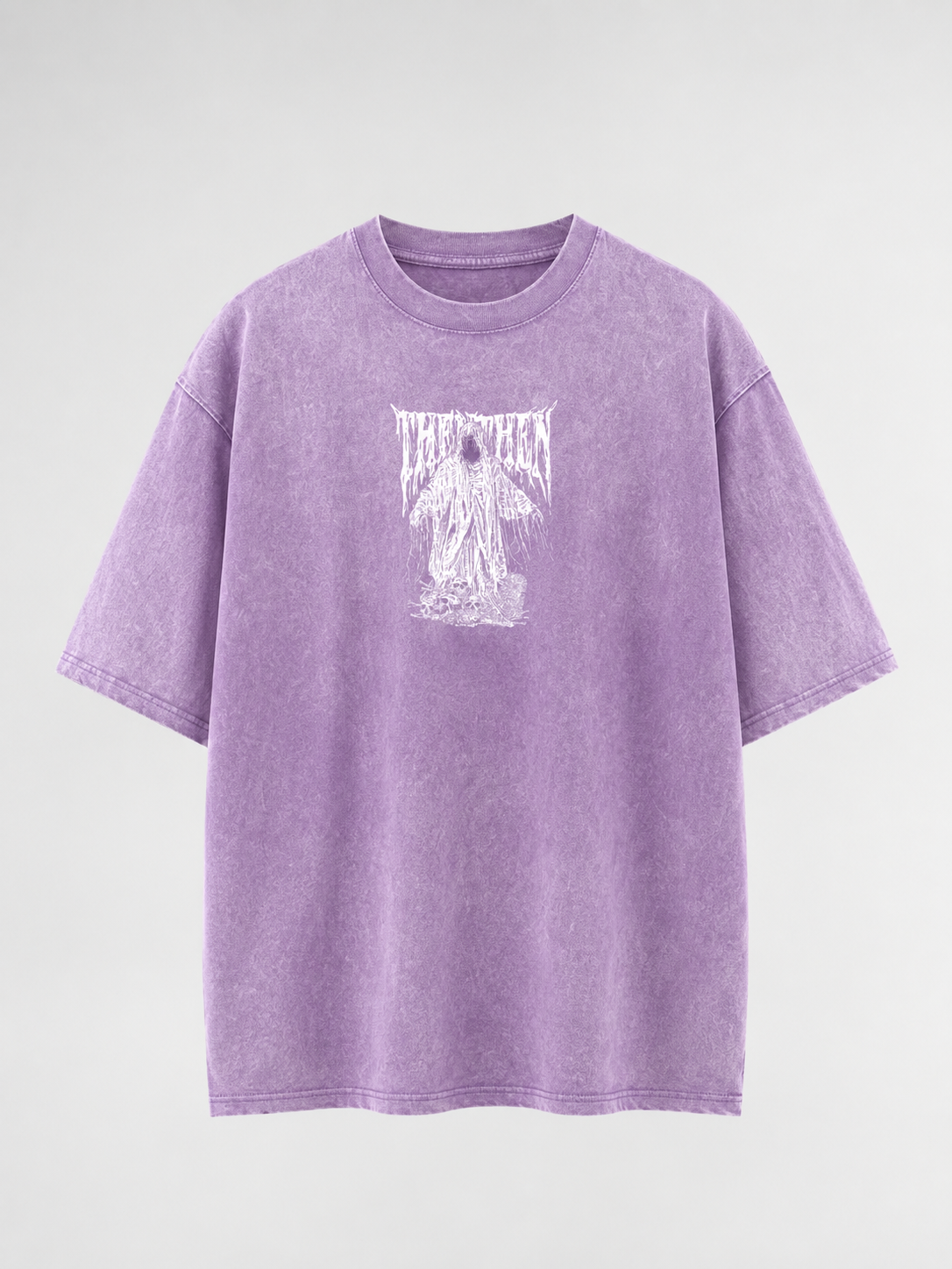 Acid Wash Purple Oversized Graphic T-Shirt