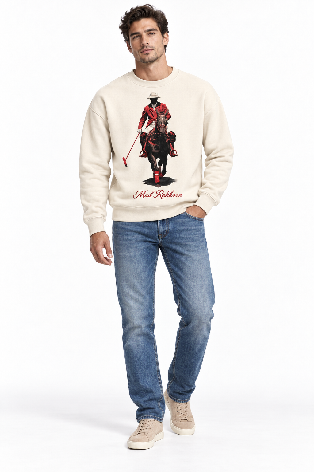 The Polo Rider Premium Graphic Sweatshirt – Cream
