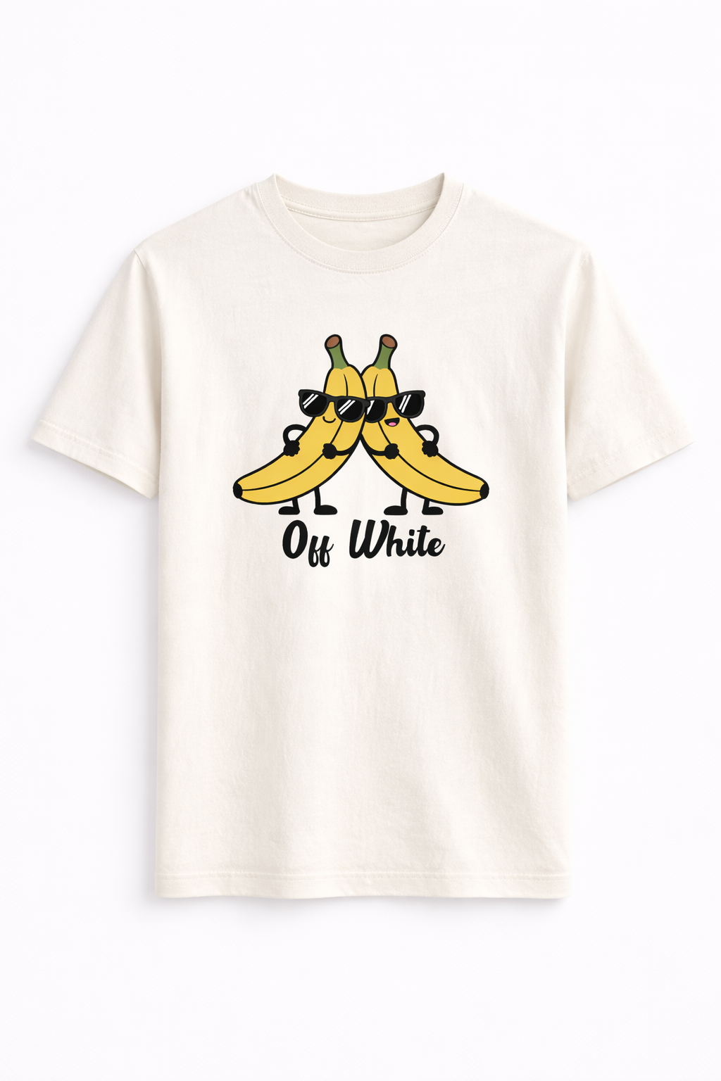 Off White Banana Graphic T-Shirt – Relaxed Fit Cotton Tee