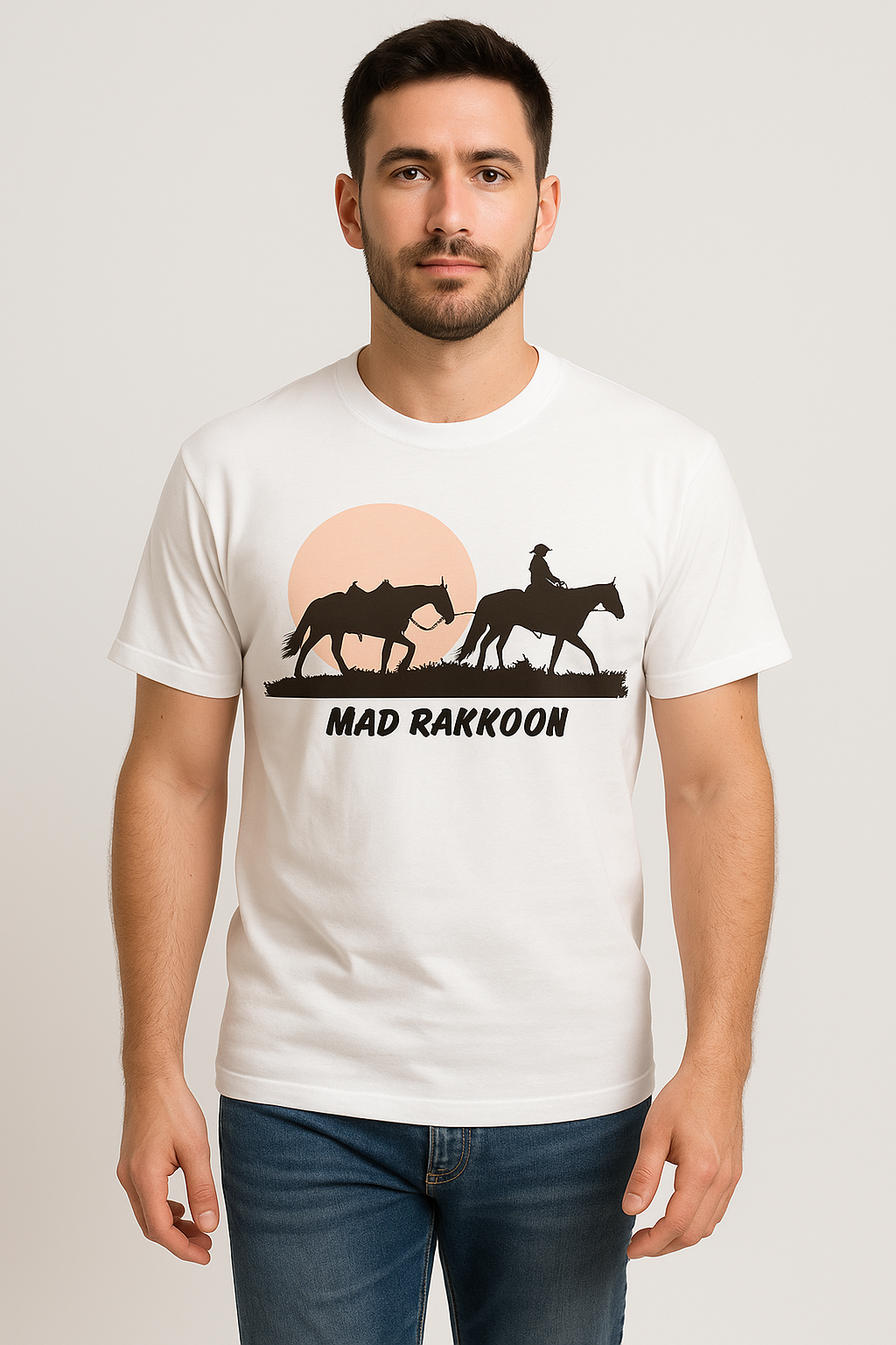 Sunset Cowboy Silhouette Tee – Mad Rakkoon Western Edition