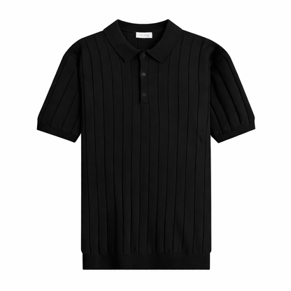 Textured Knit Black Tee