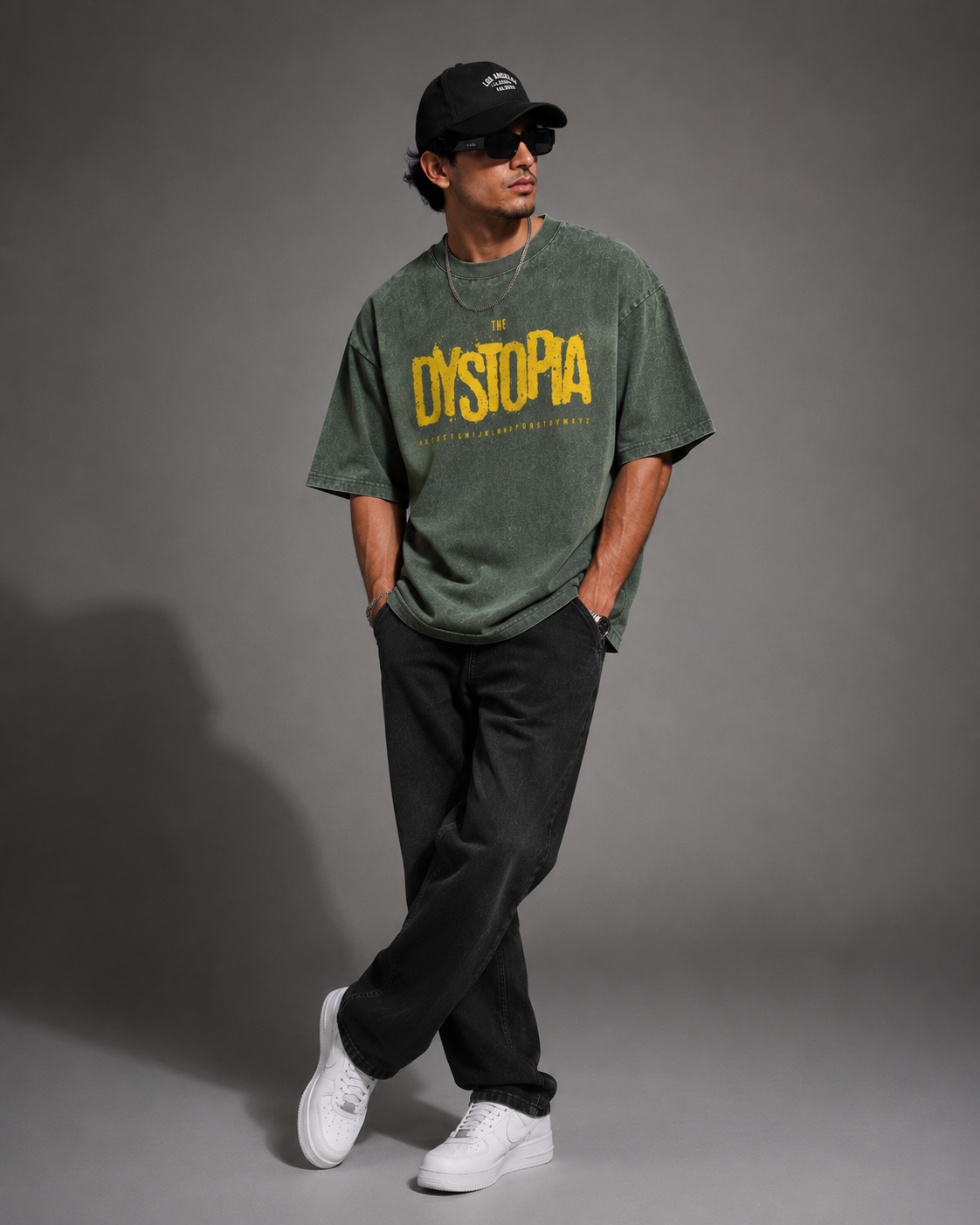 Dystopia Acid Wash Oversized T-Shirt