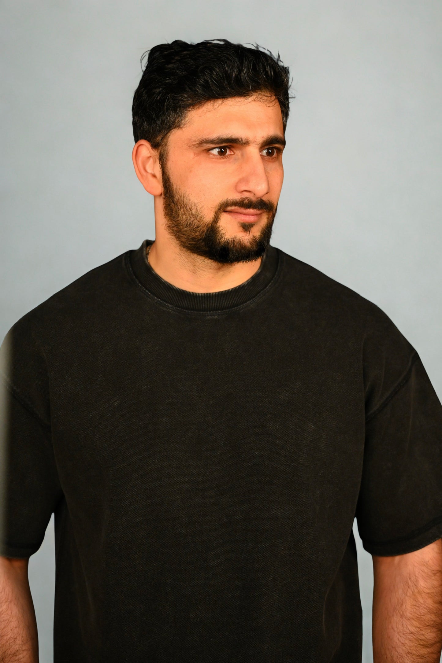 Premium Black Acid Wash Oversized T-Shirt – Heavyweight Luxury Fit 400gsm