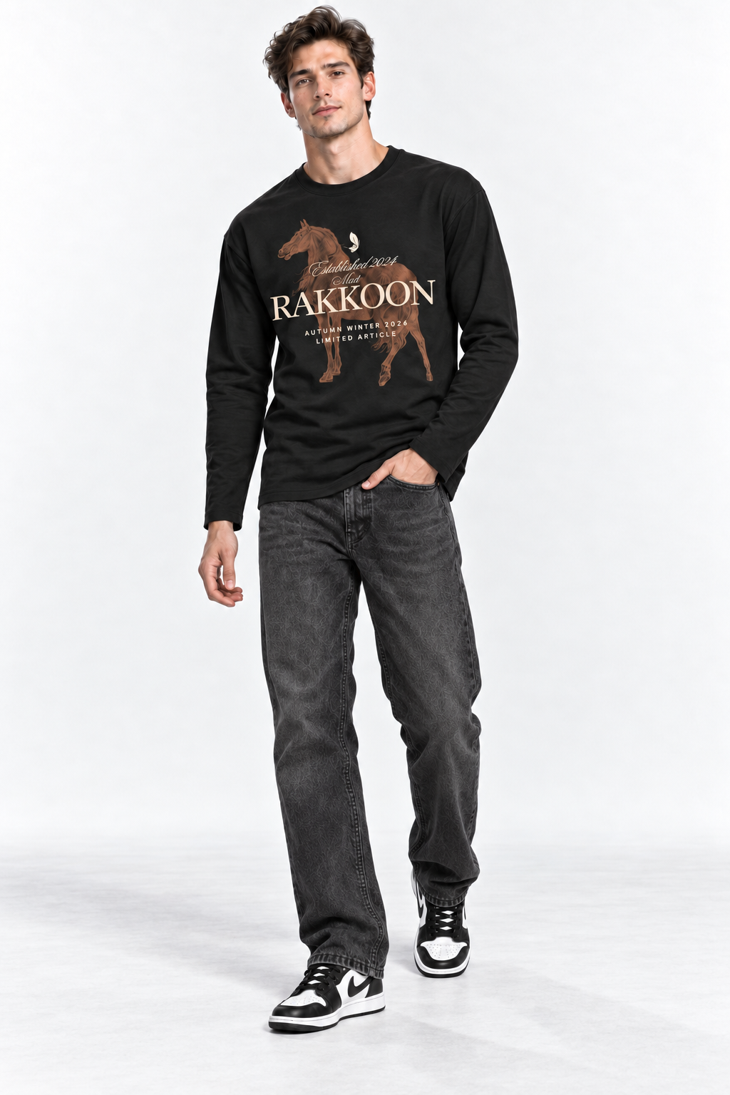 Heritage Horse Long-Sleeve T-Shirt – Black