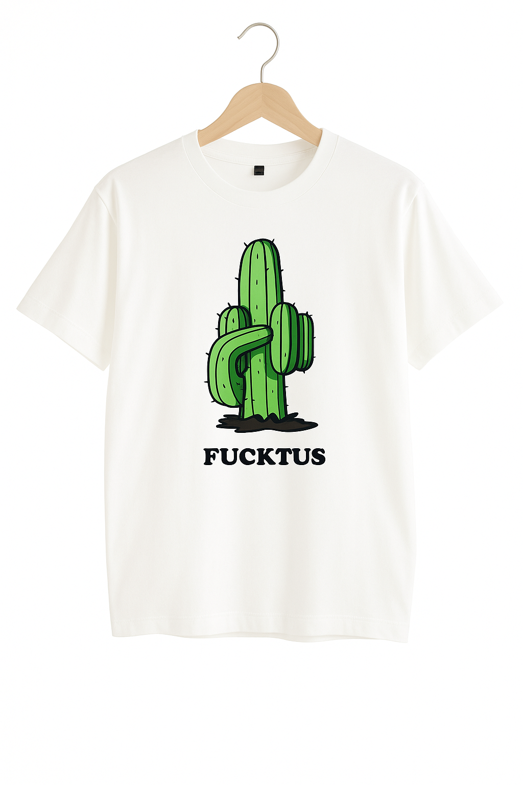 Cactus Humor Tee – Funny Graphic White T-Shirt | Designed in BC by Mad Rakkoon (Proudly Canadian)