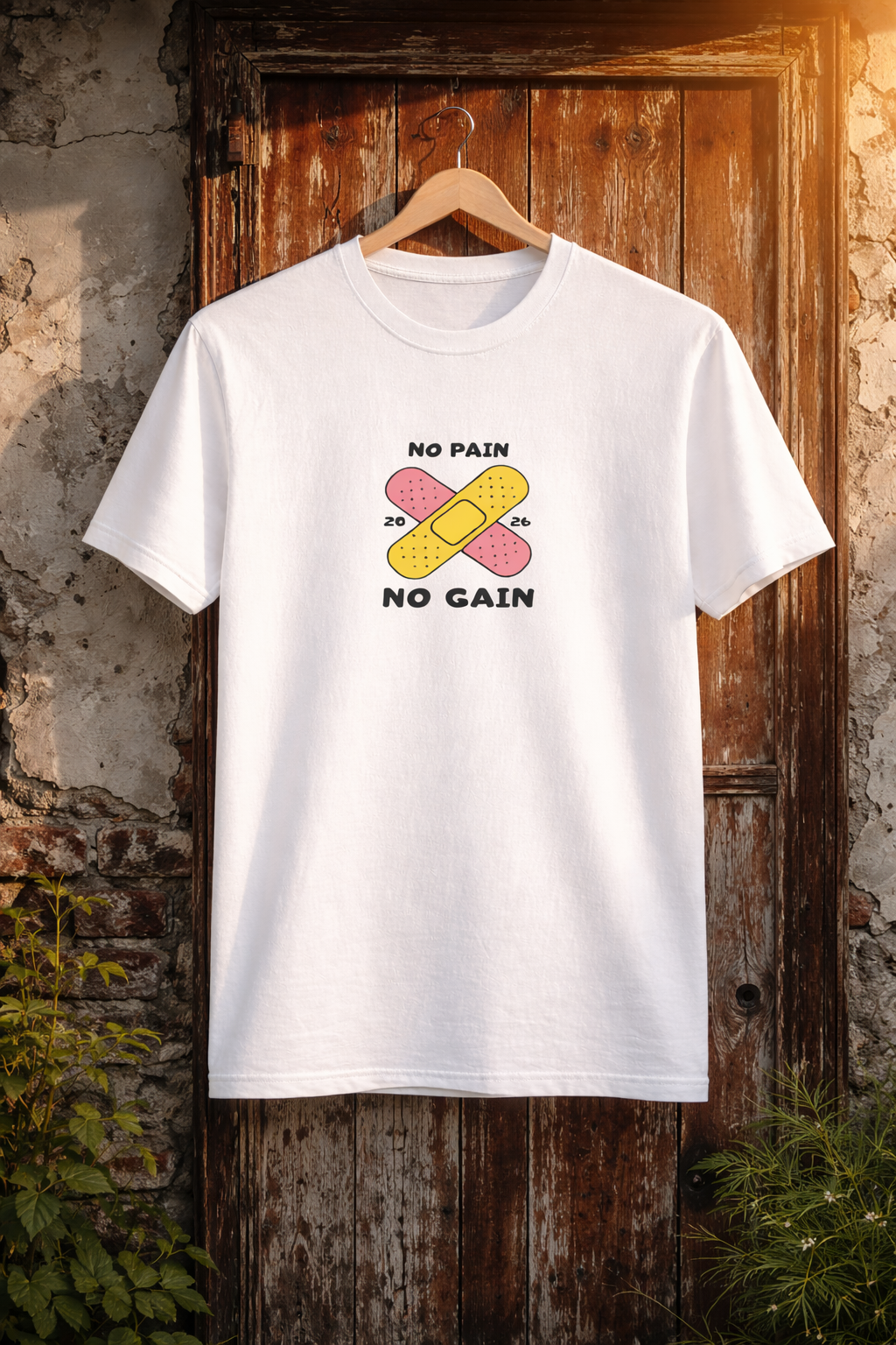 No Pain No Gain Graphic T-Shirt for Men – Minimal Motivational Cotton Tee