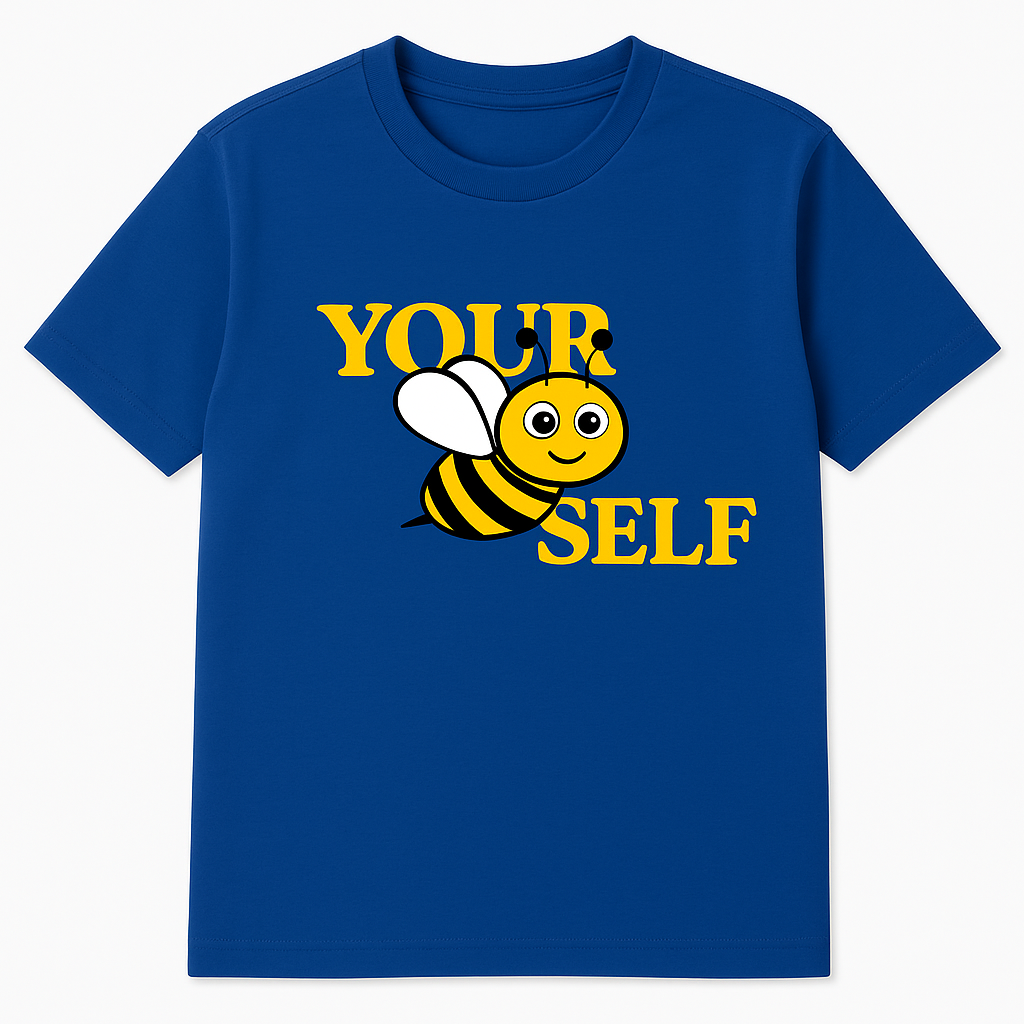 Bee Yourself – Premium Royal Blue Motivation Tee | 100% Cotton Streetwear