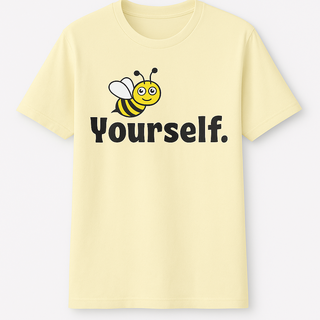 🐝 “Bee Yourself” Light Yellow Premium Cotton T-Shirt