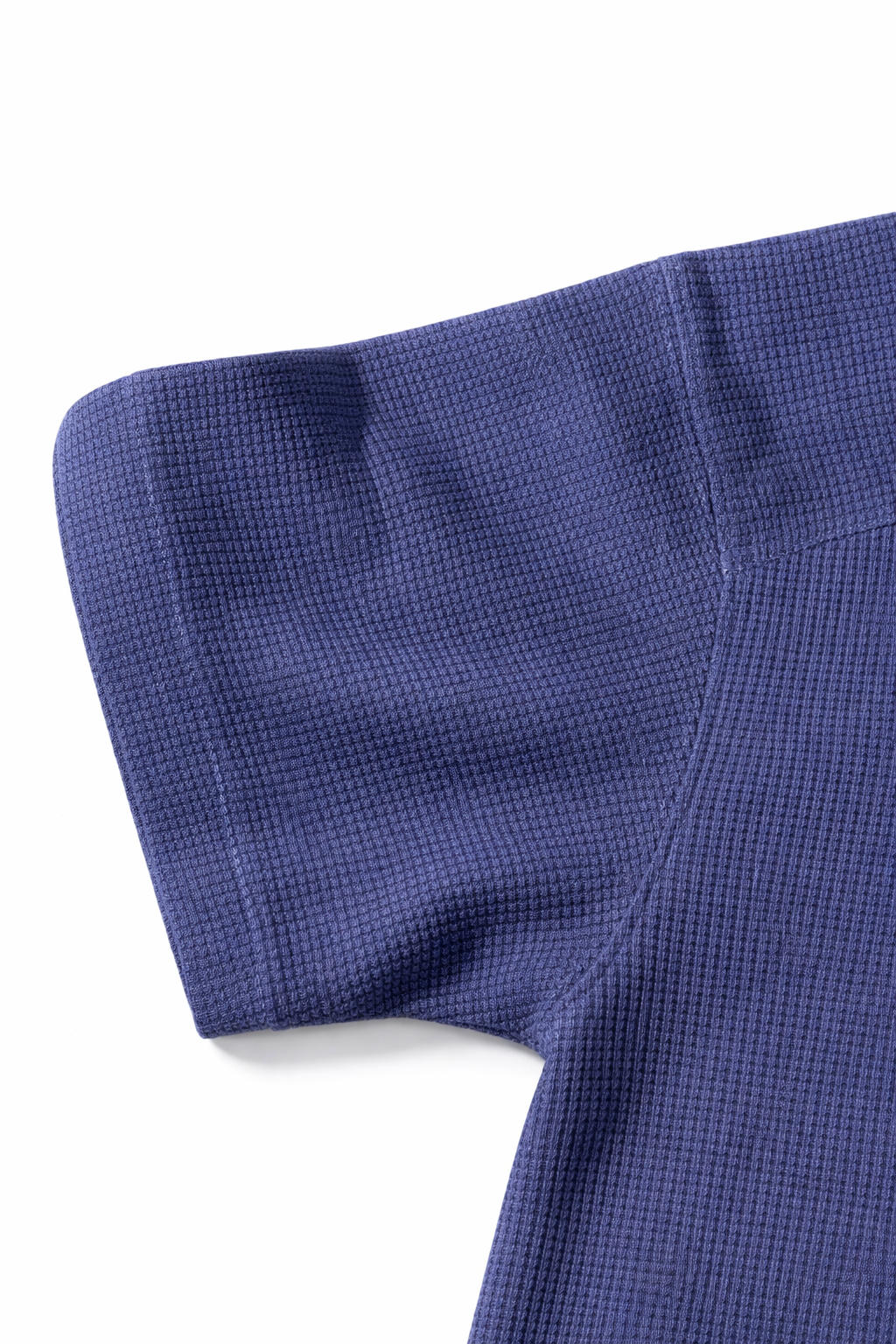 Waffle Knit Tee Solid Navy Blue Color.