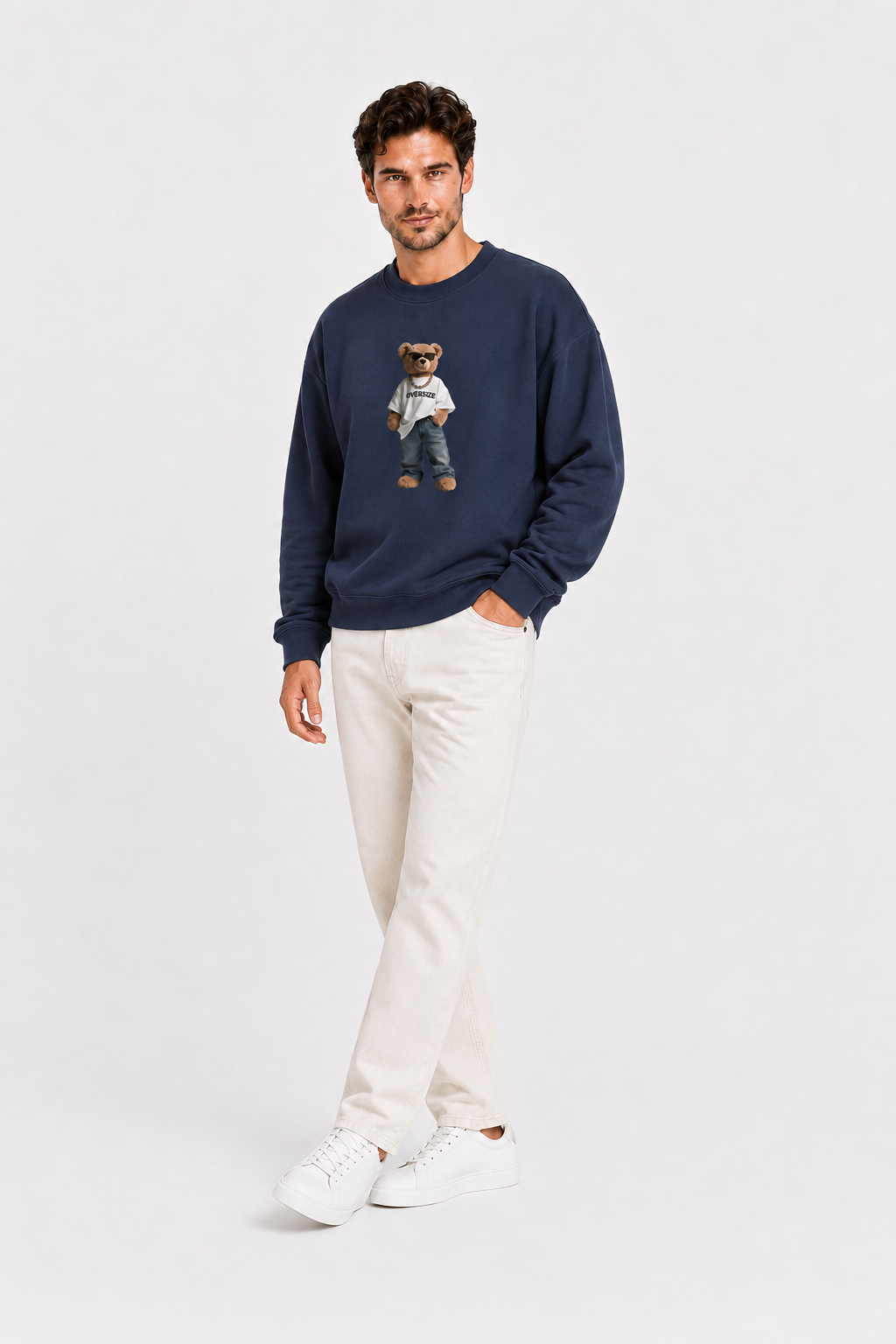Relaxed  Teddy Blue Sweatshirt – Unisex