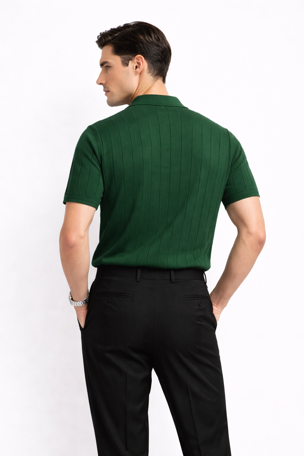 Green Knit Polo T shirt