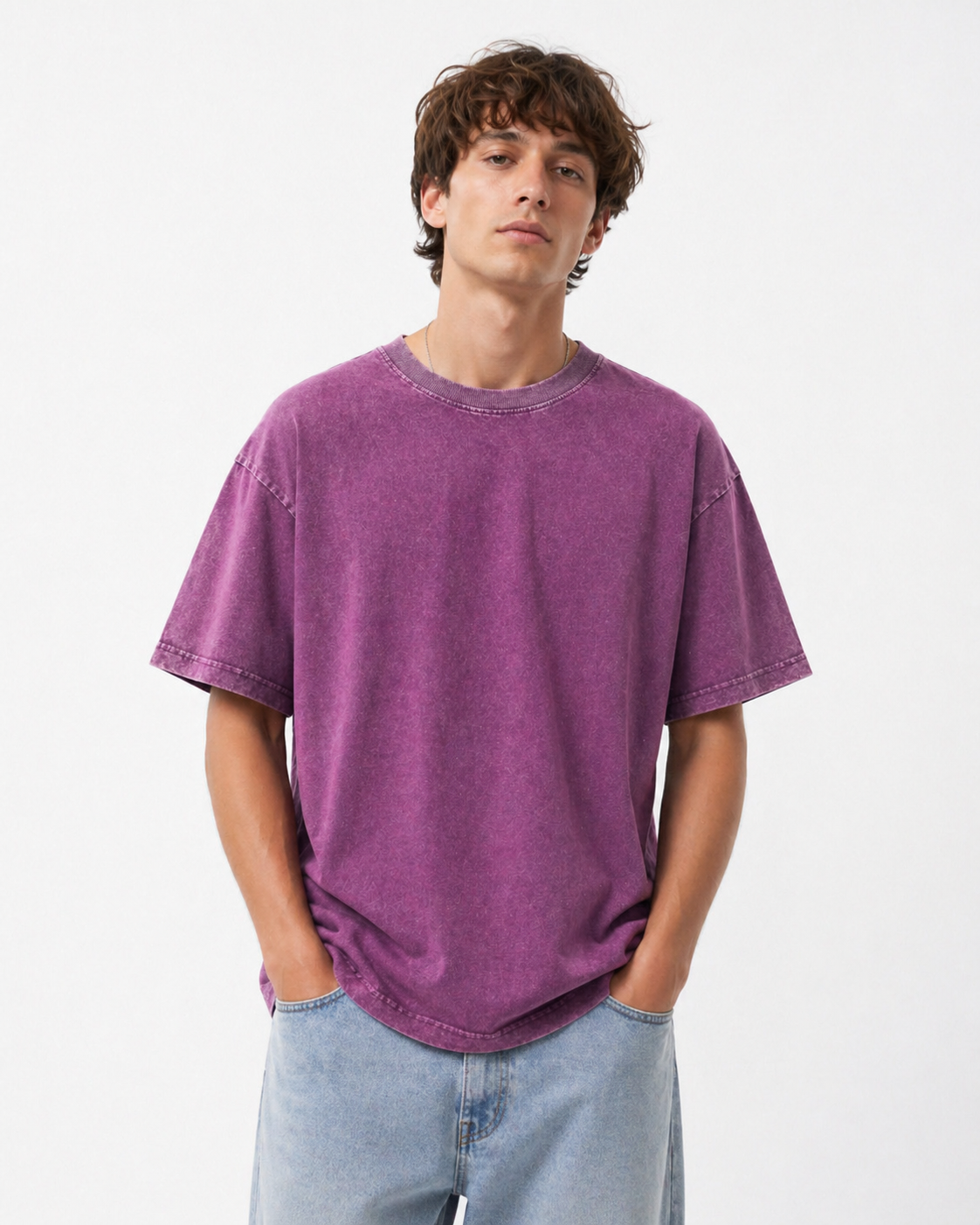 Mad Rakkoon Acid Wash Black Oversized T-Shirt – 240 GSM Heavyweight Relaxed Fit