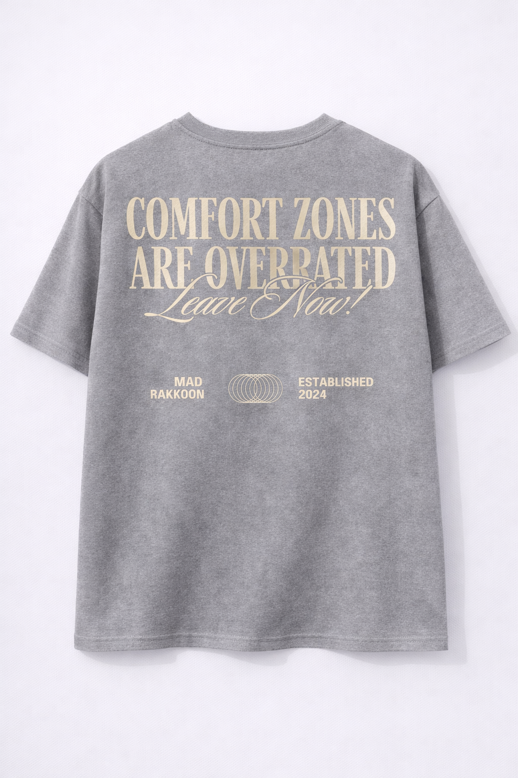 Comfort Zones Are Overrated Oversized T-Shirt – 240 GSM Heavyweight Cotton | Motivational Streetwear Back Print