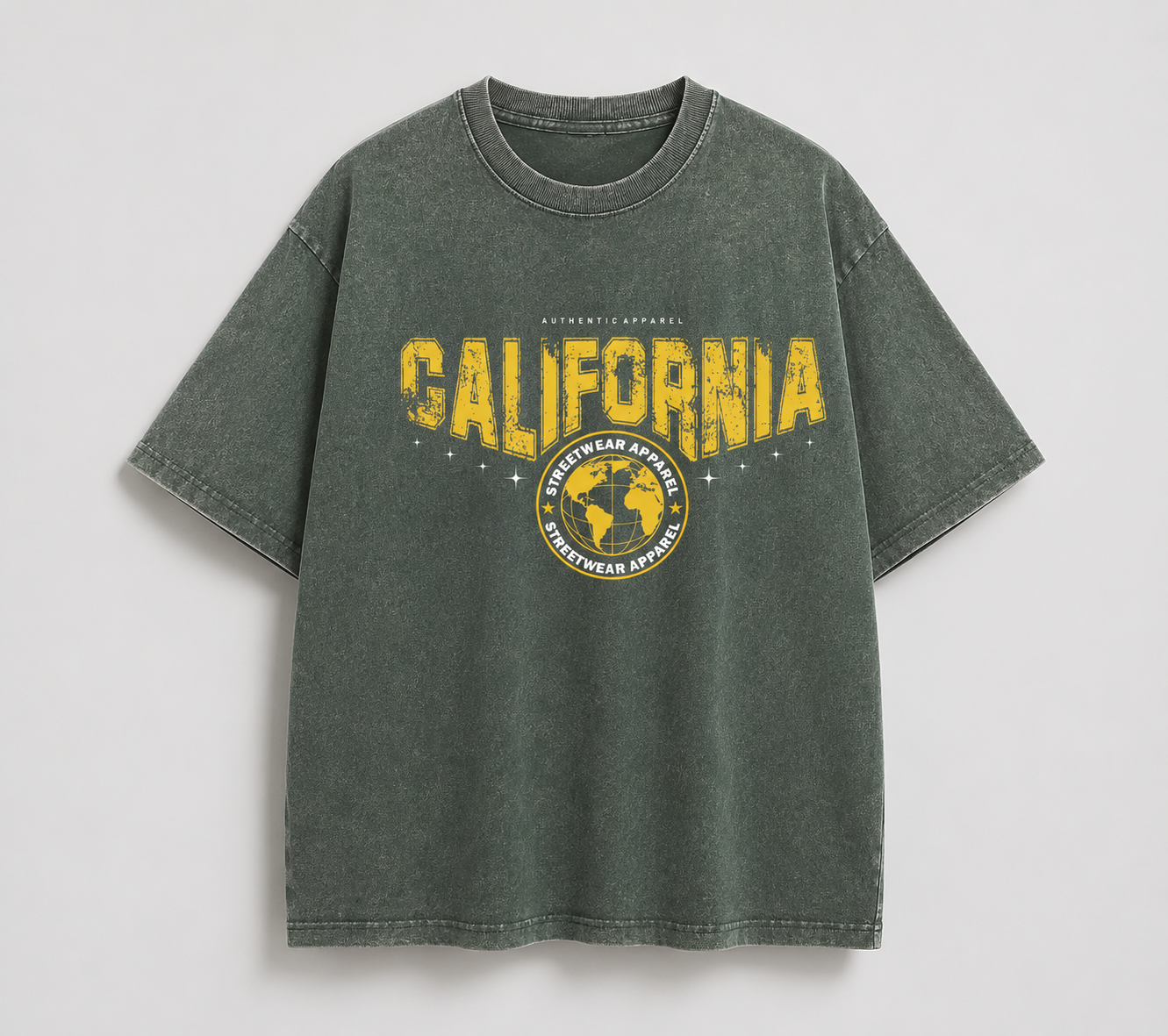 California Streetwear Oversized Acid Wash T-Shirt