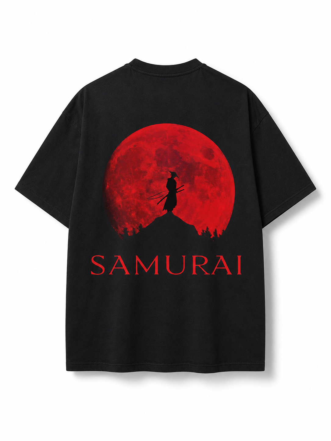 Samurai Blood Moon Oversized T-Shirt
