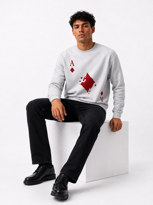 Ace of Diamonds Graphic Crewneck Sweatshirt – Unisex