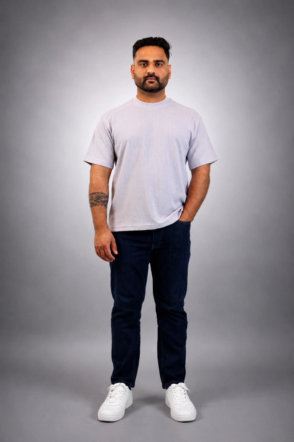 Grey Waffle T shirt