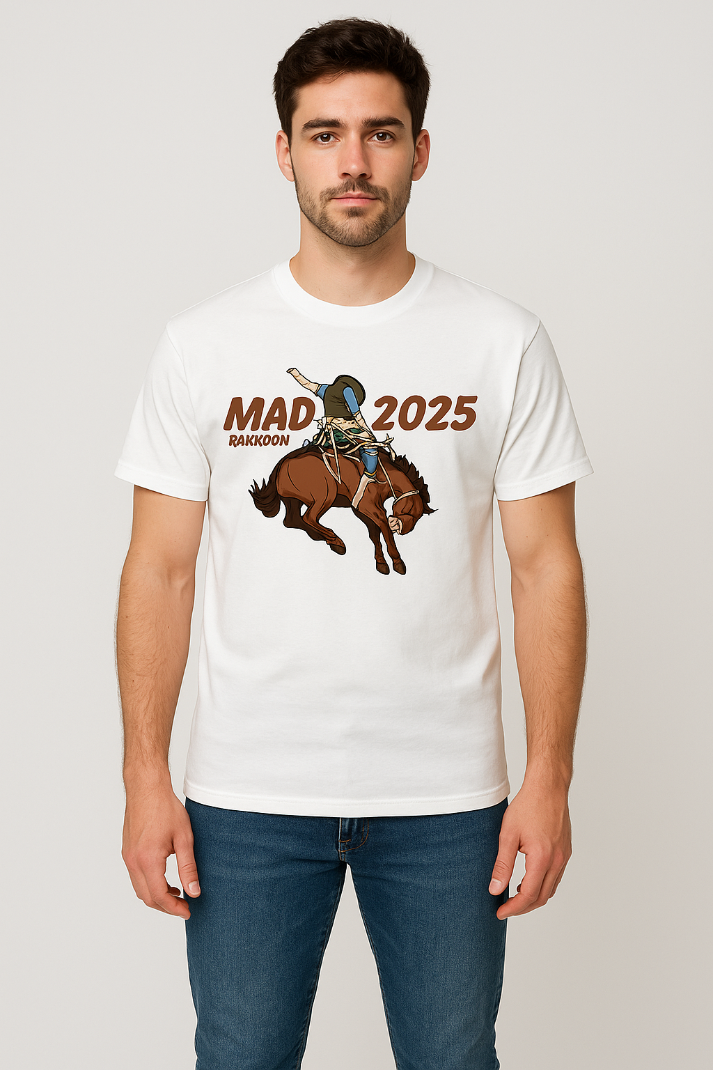 MAD RAKKOON 2025 Rider Tee – Limited Western Action Graphic