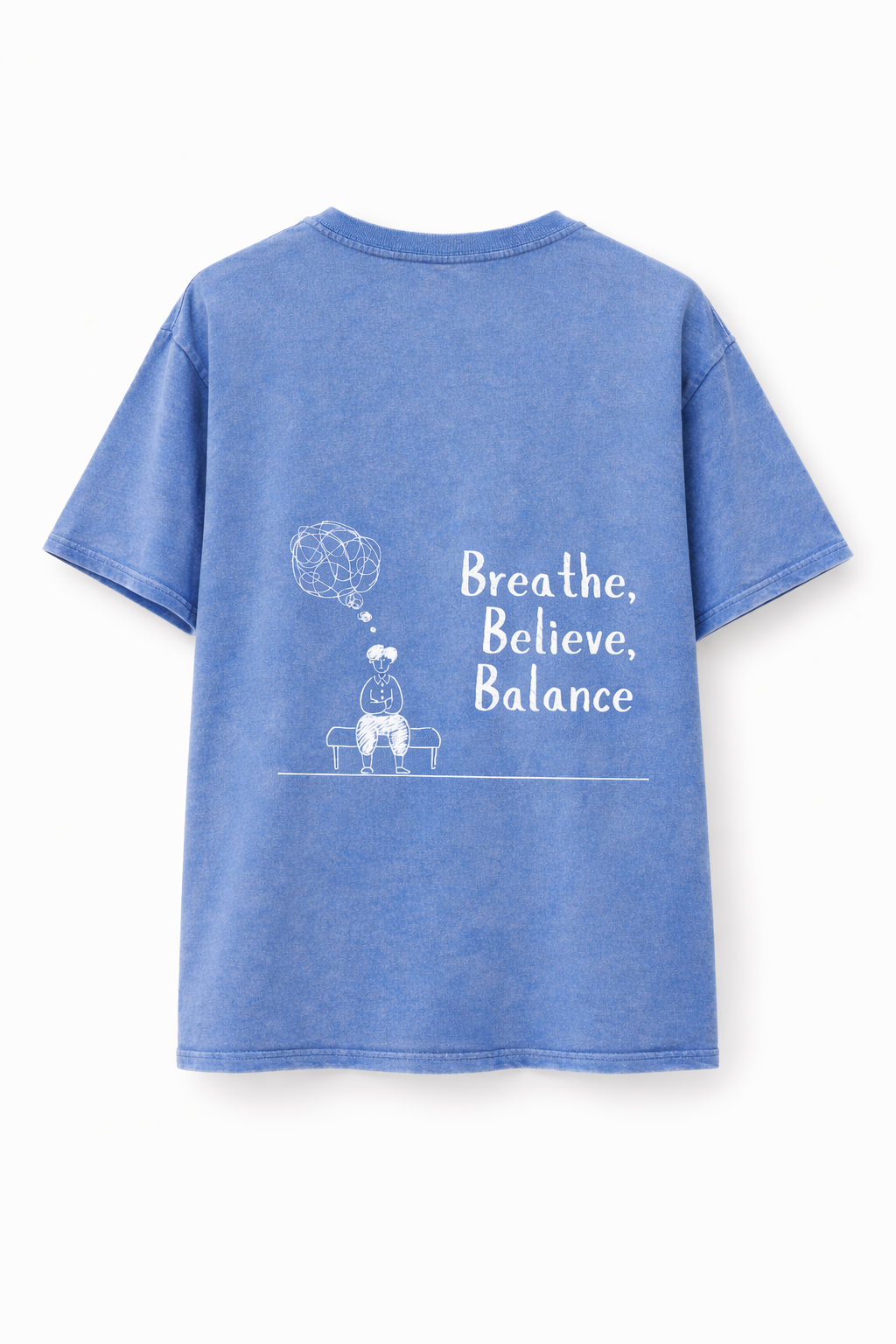 Acid Wash Blue Heavyweight T-Shirt – 240 GSM Relaxed Fit Unisex