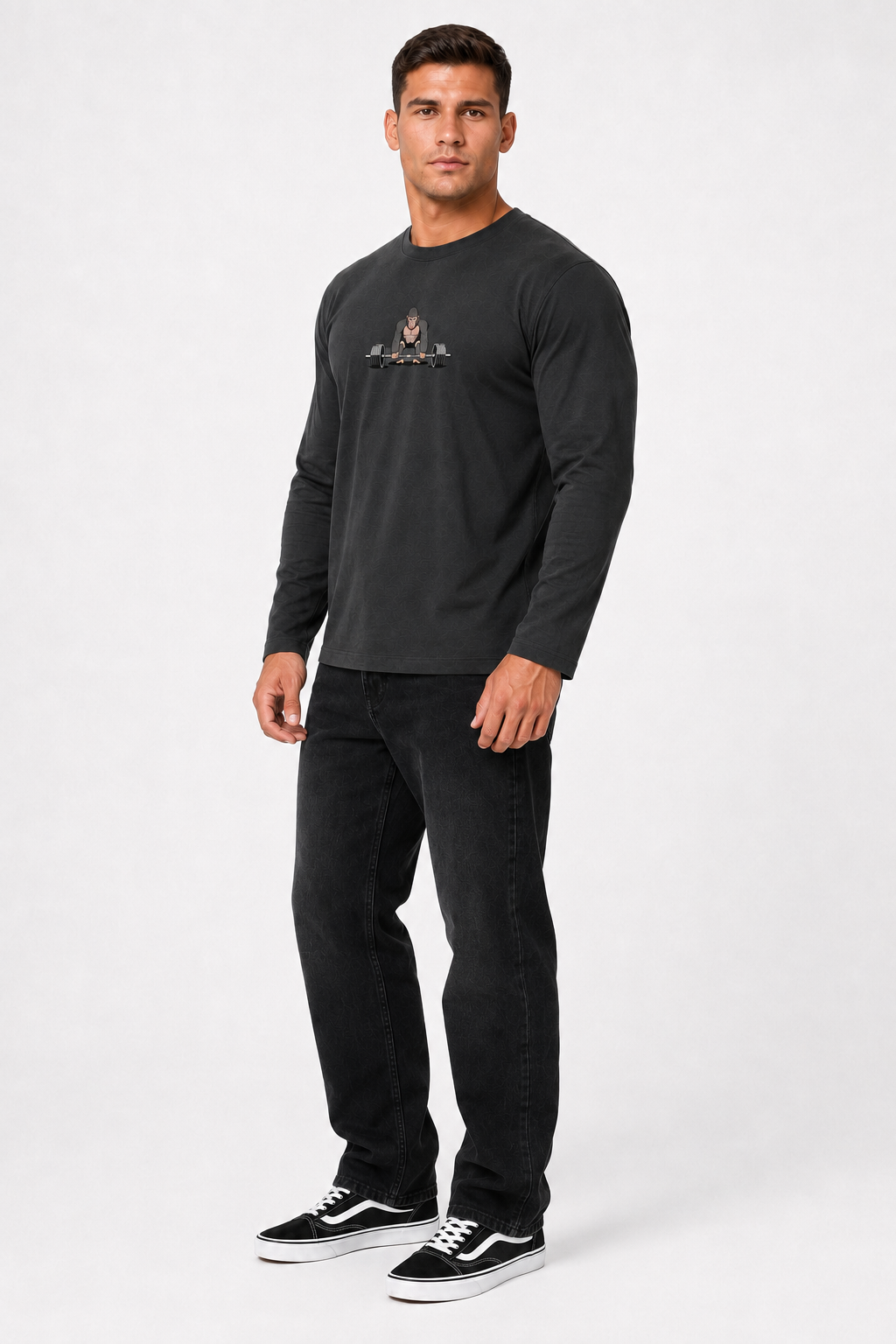 Gorilla Strength Minimal Graphic Long-Sleeve T-Shirt