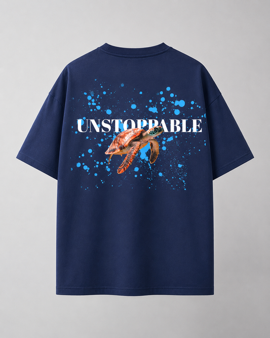 Unstoppable Turtle Art T-Shirt – Navy Blue