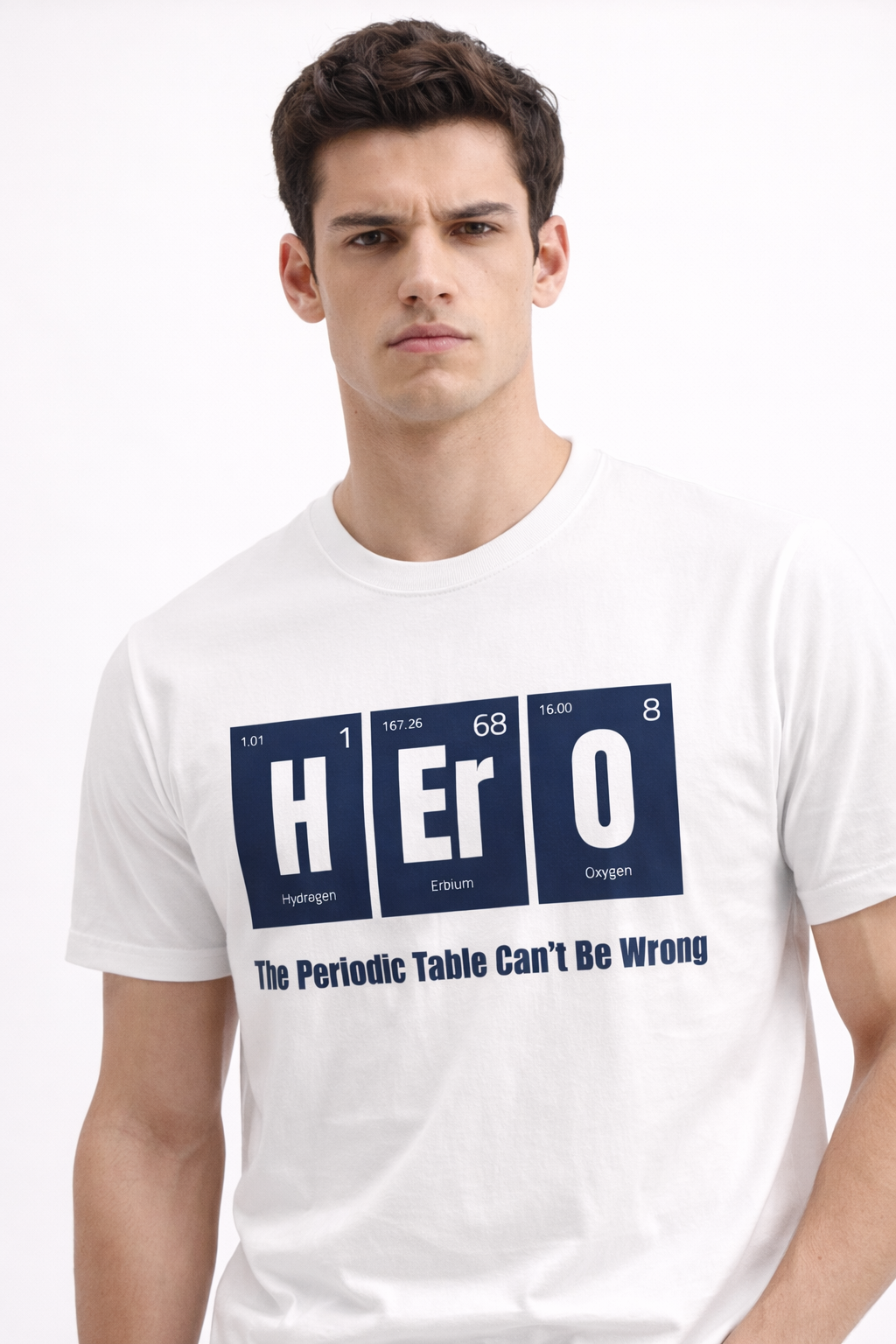 HERO Periodic Table Graphic T-Shirt – Science Humor Cotton Tee for Men