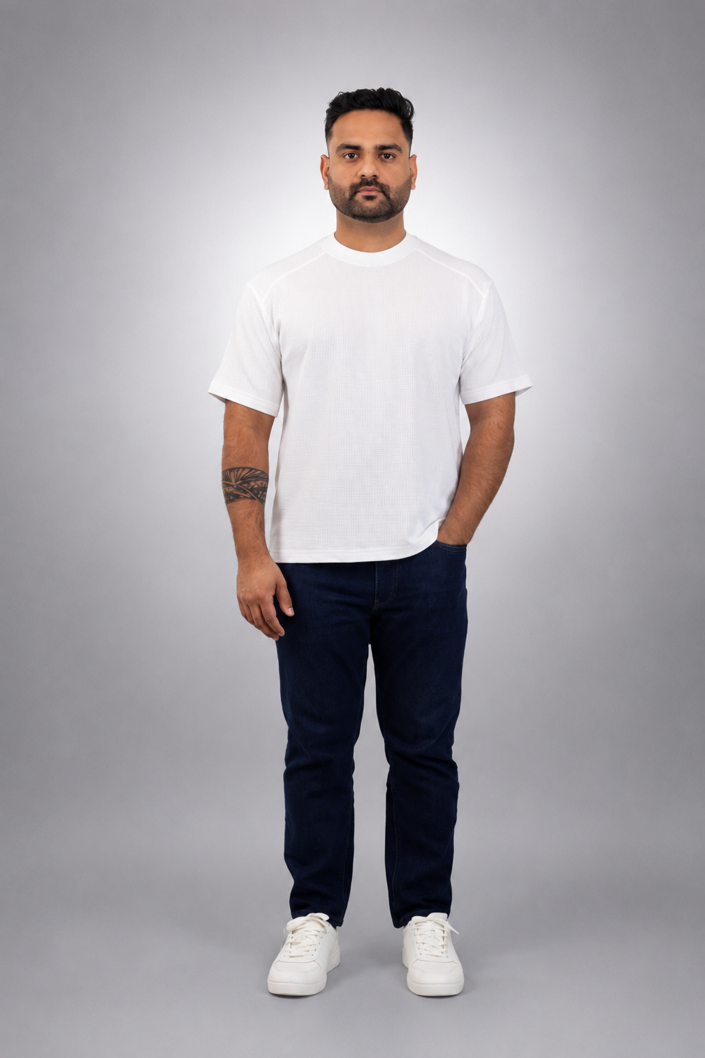White Waffle T shirt