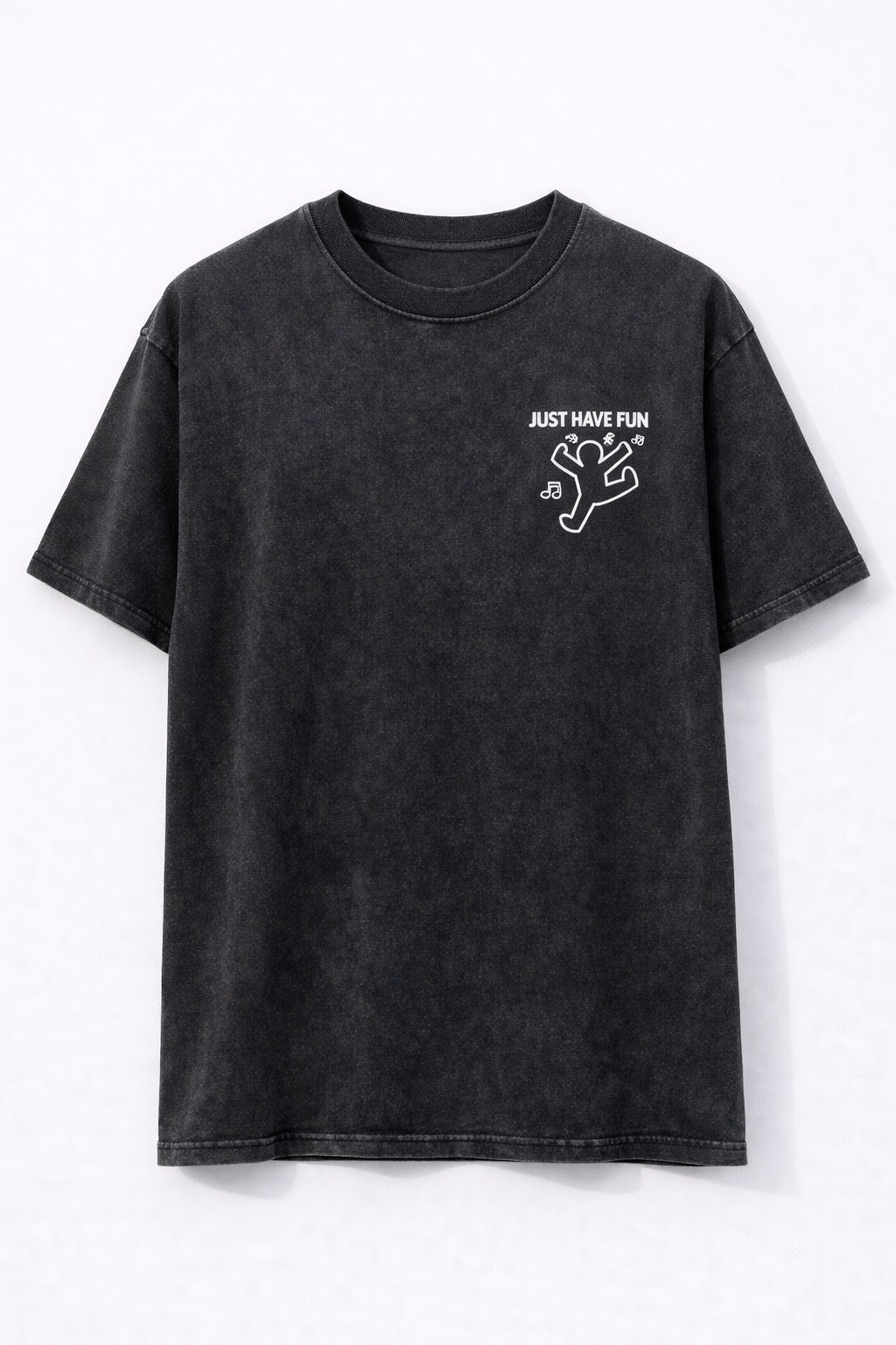 Just Have Fun Oversized Acid Wash T-Shirt – Premium Heavyweight Streetwear | Mad Rakkoon