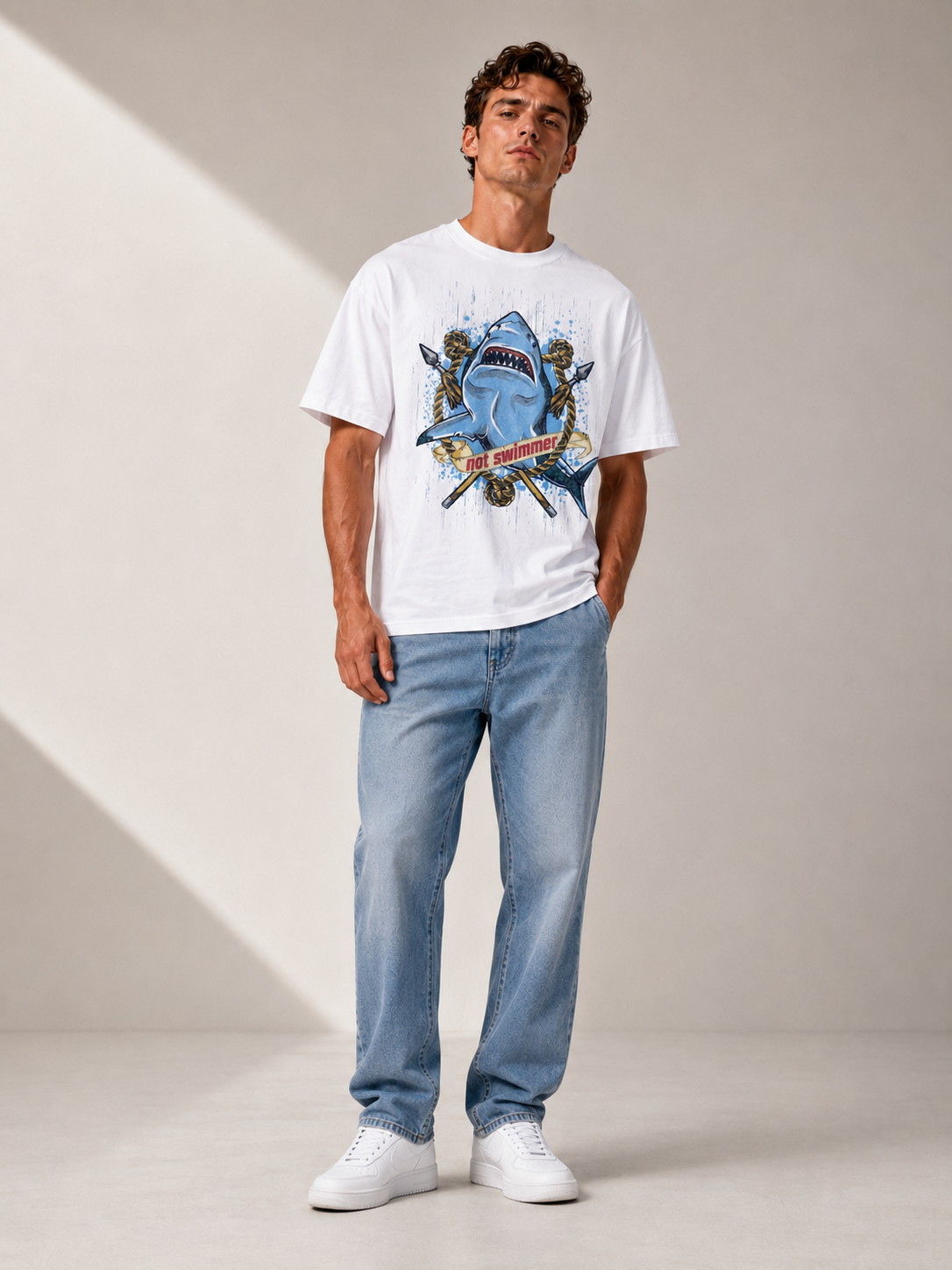 Not a Swimmer Shark Graphic T-Shirt