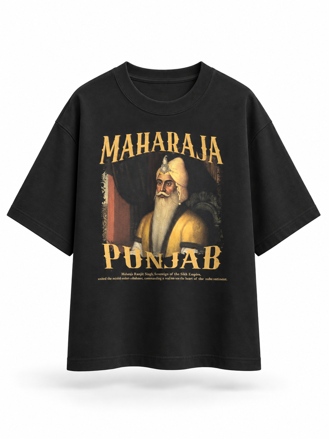 Maharaja Punjab Heritage Relaxed-Fit Cotton T-Shirt – Black