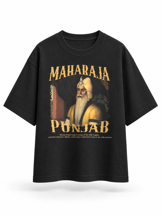Maharaja Punjab Heritage Relaxed-Fit Cotton T-Shirt – Black