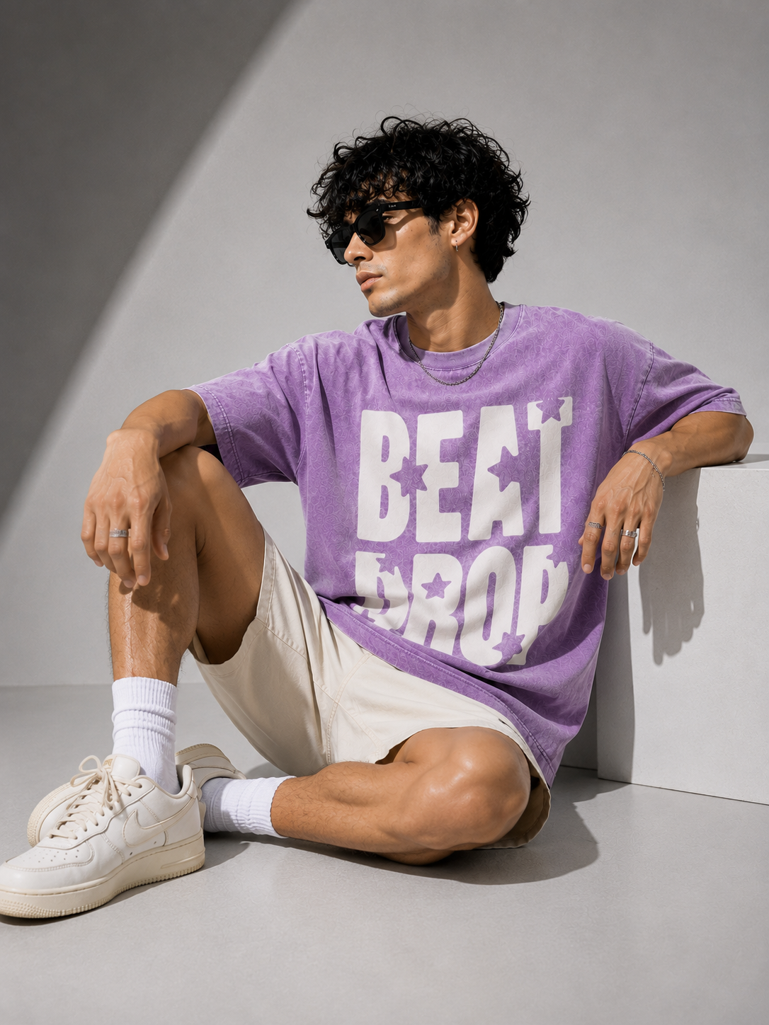 Beat Drop Purple Oversized T-Shirt