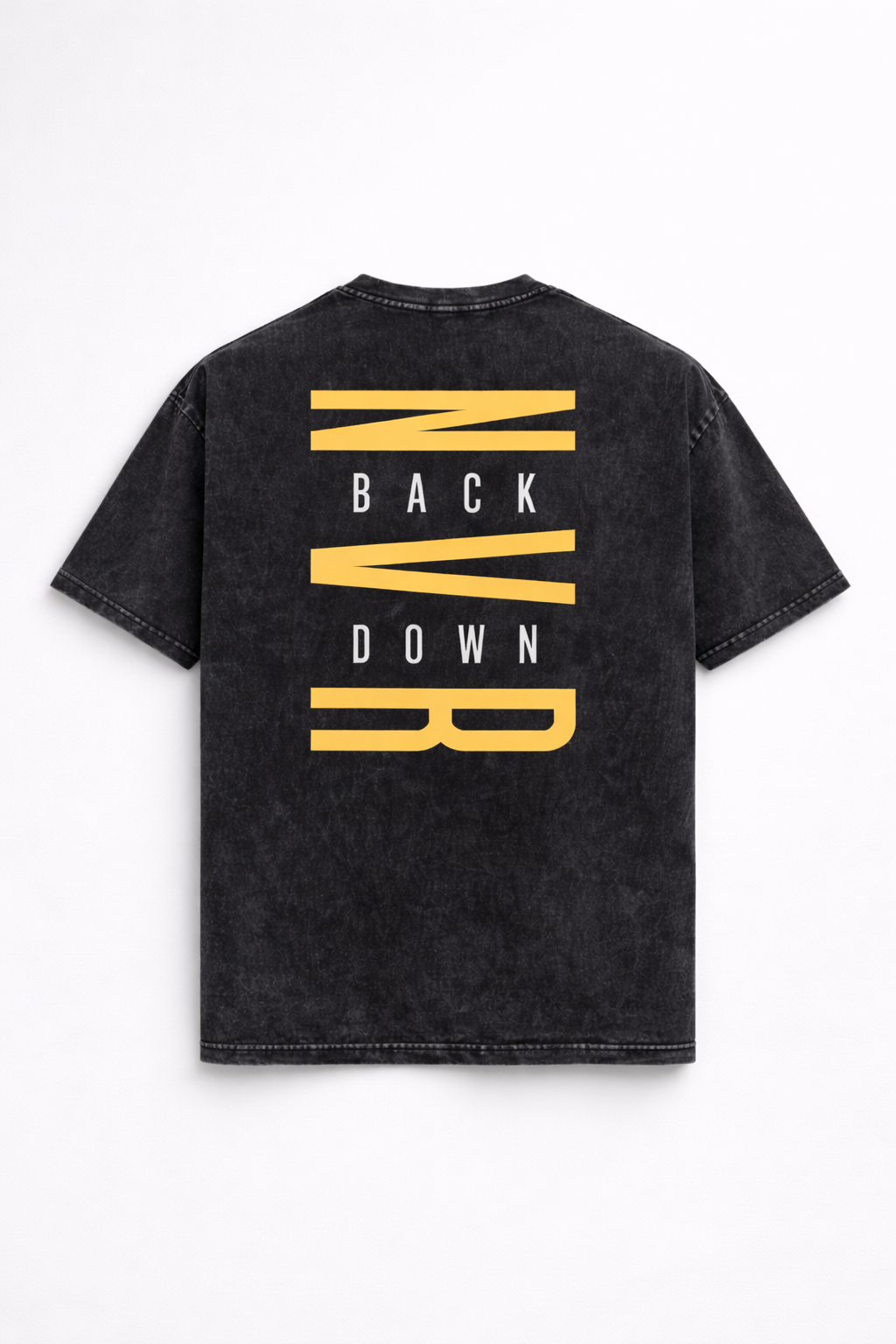 Back Down Black Acid Wash T-Shirt – 240 GSM Oversized Relaxed Fit